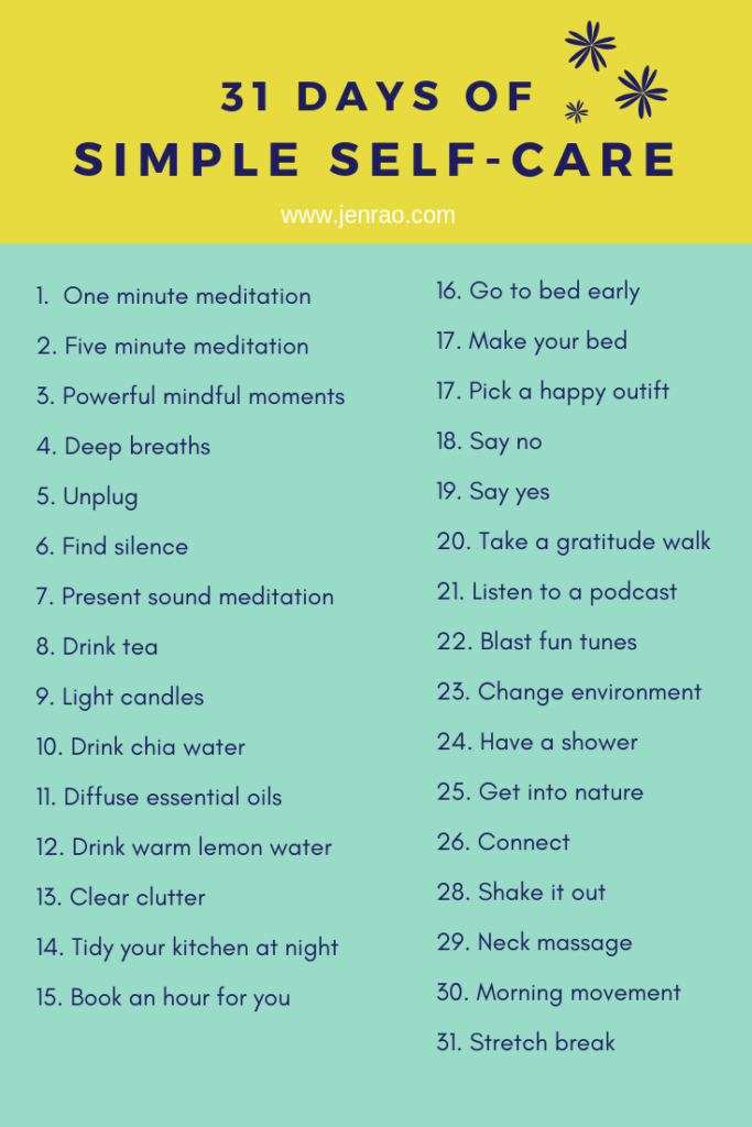 31 Simple self-care tips